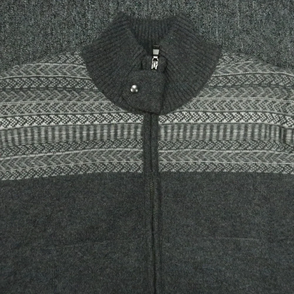 Banana Republic Vest Mens XXL Gray Merino Wool Blend Lined Full Zip 2XL